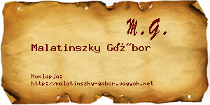 Malatinszky Gábor névjegykártya